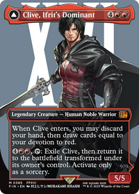 Clive, Ifrit's Dominant // Ifrit, Warden of Inferno - : (enchantment) (Borderless) Foil (FIN-385) - FINAL FANTASY