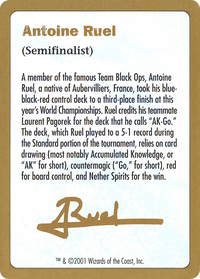 Antoine Ruel Bio [World Championship Decks 2001]