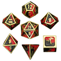 7-Set Draconis Solid Metal: Red/Black with Gold