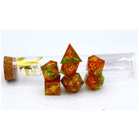 7-Set Captured Magic Hand Sanded Sharp Edge Resin: Orange and Green