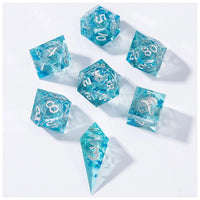 7-Set Captured Magic Liquid Core Hand Sanded Sharp Edge Resin: Aqua