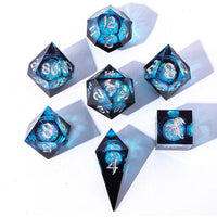 7-Set Captured Magic Liquid Core Hand Sanded Sharp Edge Resin: Twilight Azure