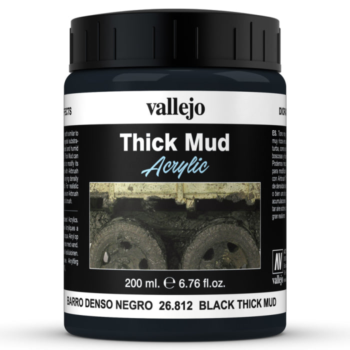 ACRYLIC THICK MUD - BLACK MUD (200ml)