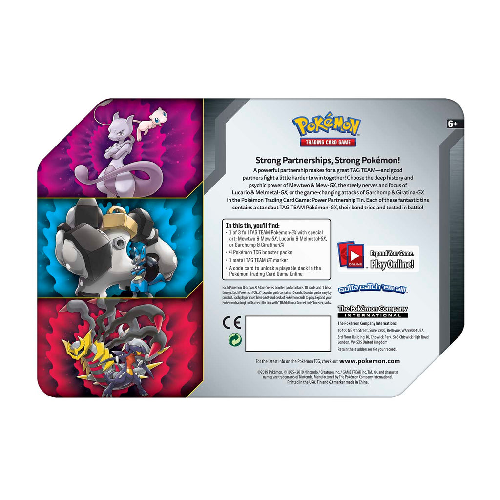 2019 Pokemon TCG Power Partnership Tin Mewtwo & Mew GX - US