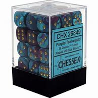 Chessex 12mm Dice Cube Vortex Purple/Gold 2