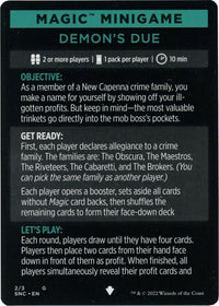 Demon's Due (Magic Minigame) [Streets of New Capenna Minigame]