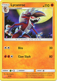 Lycanroc (#16 Non-Holo)  SM Trainer Kit Lycanroc & Alolan Raichu - Uncommon