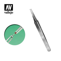 FLAT ROUND STAINLESS STEEL TWEEZERS (120mm)