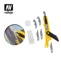 PLASTIC CUTTER SCRIBER TOOL & 5 SPARE BLADES