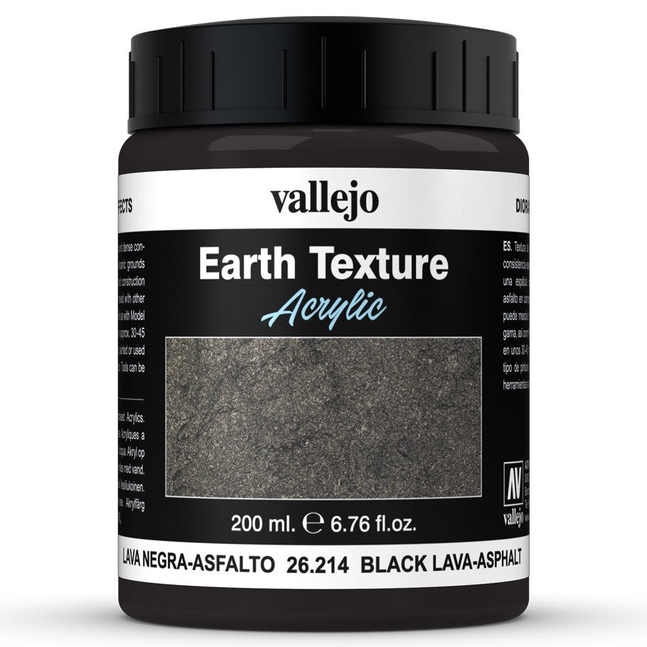 ACRYLIC EARTH TEXTURE - BLACK LAVA-ASPHALT (200ml)